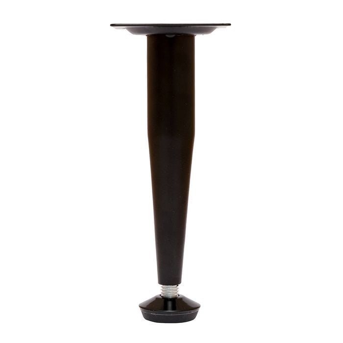 Taskmaster 150 x 25mm Black Matte Steel Adjustable Tapered Furniture Leg