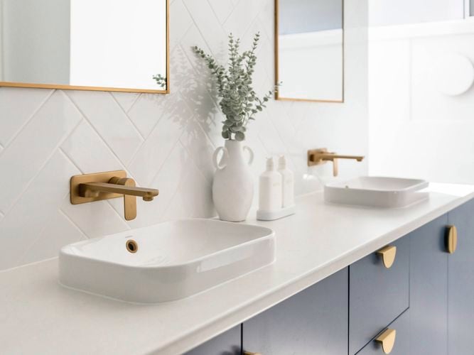 Caroma - Gallery - Luna® in Brushed Brass Tapware with Inset Basin - Brand Page