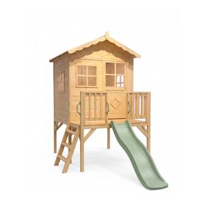Hide & Seek Kids Raised Herbie Cubby House with Slide - Sage
