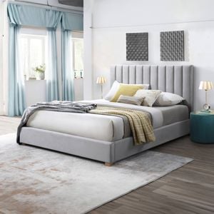 Marcus Double Bed Frame Light Grey