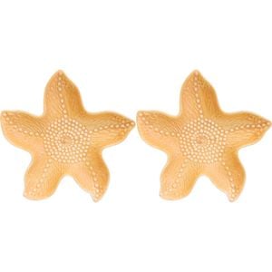 2PK LVD Starfish Plate Ceramic Home/Lounge Decor 16.5cm Ochre