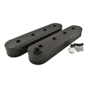 Calflow Black Fabricated Aluminium LS Valve Covers, without Coil Mounts, Chev, Holden, HSV