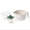 Gourmet Kitchen Modern 4pc Food Preparation Set with Mixing Bowl, 2 Measuring Cups and Juicer Olive 30.6x22.1x18.6cm