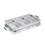 Costway 2-in-1 Stainless Buffet Serving Tray Electric Food Warmer Silver