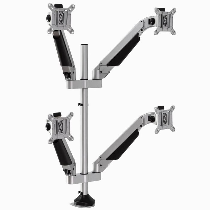 Desky Quad Monitor Arm - Silver