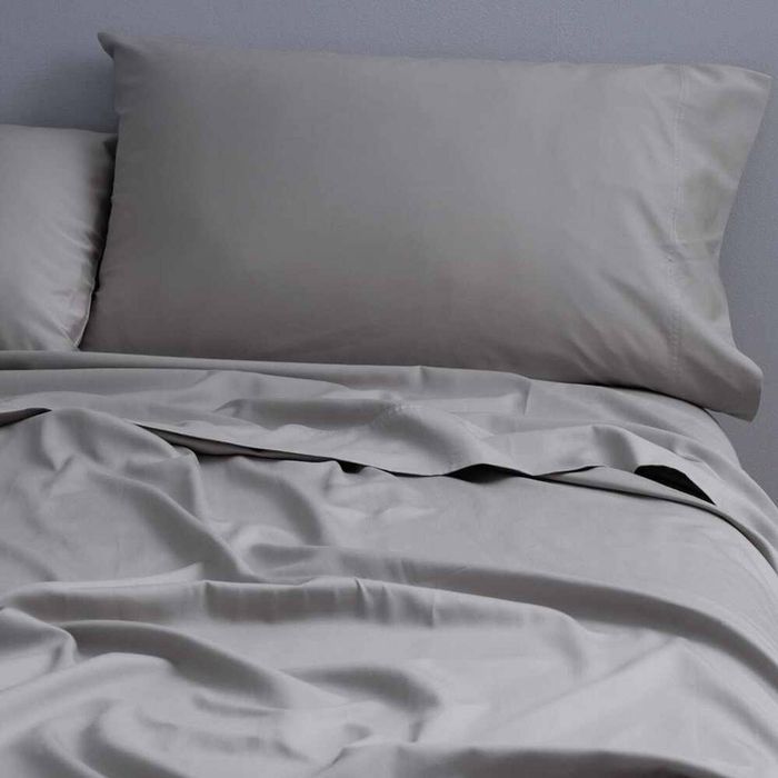 Canningvale Carrara King Bed Fitted Sheet Set Alessia Bamboo Cotton Perla Grey
