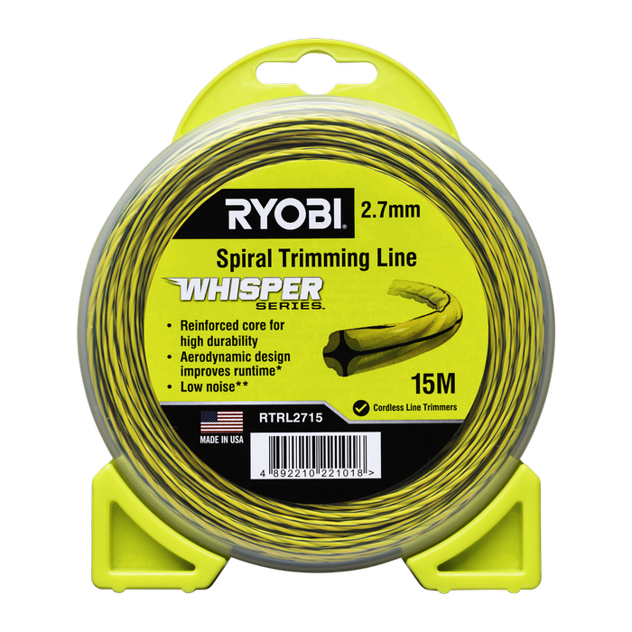 Ryobi 2.7mm 15m Whisper Series™ Spiral Trimming Line