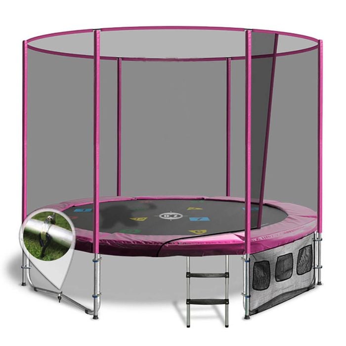 Oz Trampolines Summit Round 8 Ft. Above Ground Trampoline - Pink