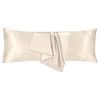 LINENOVA 2pcs Luxury Silk Satin Pillow Cases Pillowcase Cushion Covers - Body,Ivory