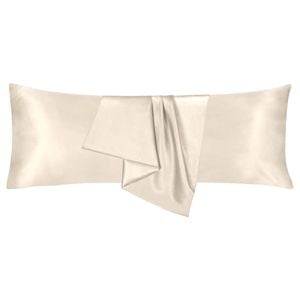 LINENOVA 2pcs Luxury Silk Satin Pillow Cases Pillowcase Cushion Covers - Body,Ivory