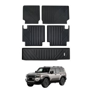 AUSGO Boot Liner Back Seat Protector Set for Toyota LandCruiser Prado 250 Series 7-Seat 2024-Onwards Cargo Mat Kick Mats