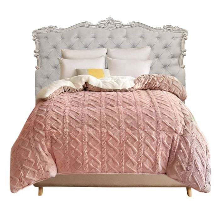 Anycozy Pink Blanket 150x200cm Thick Warm Cashmere Quilt
