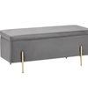 Molto Velvet Ottoman Bench with Storage - Grey