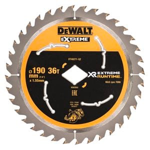 DeWALT 190mm x 36T Extreme Runtime Diamond Bore Circular Saw Blade
