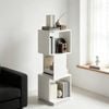 Ufurniture Rotating Bookshelf 3-Tier Wooden Bookcase Corner Standing Display Shelf Organizer CD Storage Rack White