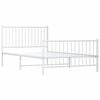 vidaXL Metal Bed Frame Bed Base with Headboard Footboard White 107x203 cm