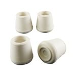 Surface Gard 16mm White Round External Rubber Chair Tips - 4 Pack
