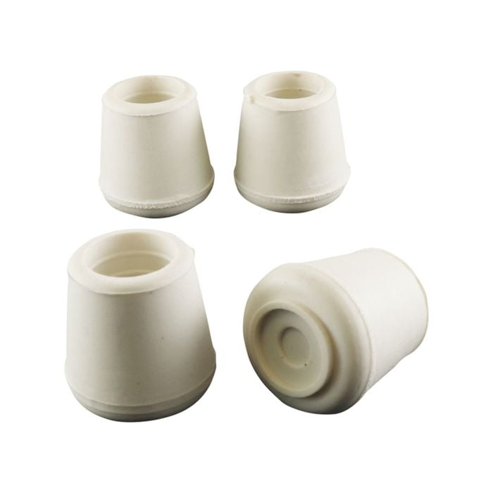 Surface Gard 16mm White Round External Rubber Chair Tips - 4 Pack