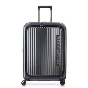 Delsey Securitime Zip Top Opening 66cm Medium Exp Luggage - Anthracite