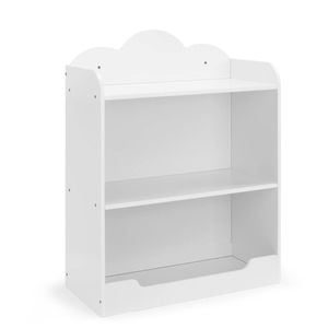 Design Square Liam Kids Furniture 2-Tier Shelf Bookcase Cloud Design Display Cabinet - White