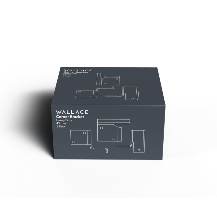 WALLACE 45mm Heavy Duty Corner Bracket - 6 Pack 