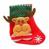 P&P Red and Green Velvet Reindeer Gift Bag 15x12cm Christmas Stocking Pouch