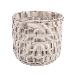 Astin Sinclair 300 x 280mm Ivory Poly Rattan Checked Basket Planter Medium