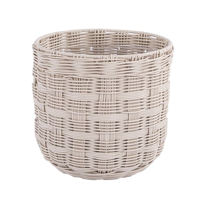 Astin Sinclair 300 x 280mm Ivory Poly Rattan Checked Basket Planter Medium