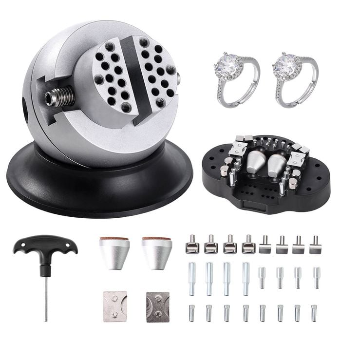 VEVOR Ball Vise 360°Rotation Engraving Block 30 PCS Attachment for Gemstone Inlay