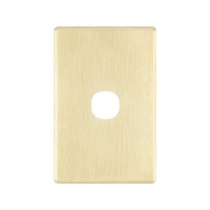 Deta S-Line Brushed Gold Finish 1 Gang Switch Cover Plate - Brushed Gold