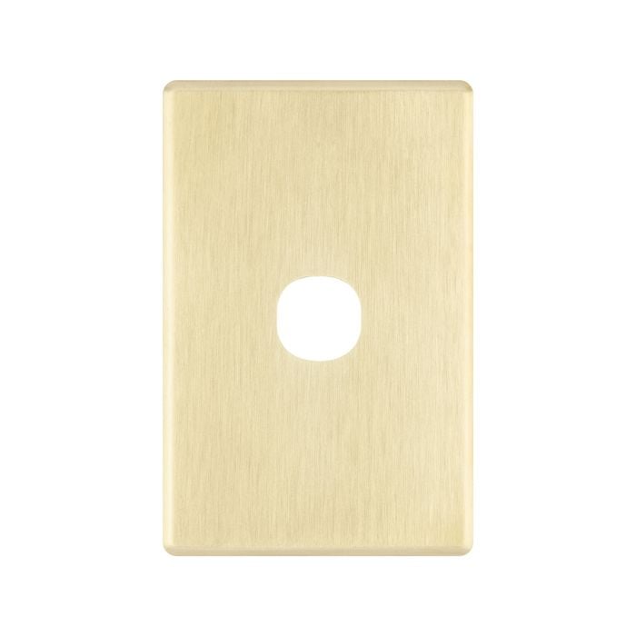 Deta S-Line Brushed Gold Finish 1 Gang Switch Cover Plate - Brushed Gold