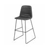 Olg Sofia Bar Stool Black Sled Base Black Vinyl Upholstered Seat