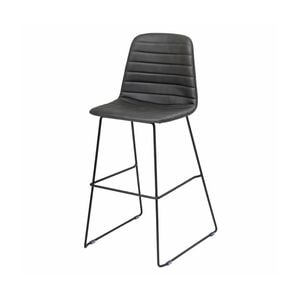 Olg Sofia Bar Stool Black Sled Base Black Vinyl Upholstered Seat