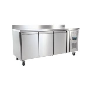 Polar Triple Door Counter Fridge U-series With Upstand 417ltr Commercial Kitchen Refrigerator