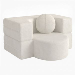 Familand 100cm Convertible Memory Foam Sofa Bed In Cream