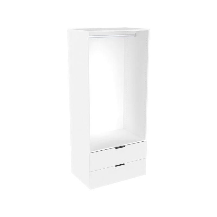 Lugna 2048 x 900 x 580mm White Hangrail 2 Drawer Storage Cabinet