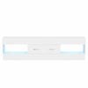 Ufurniture Led Tv Cabinet W/ Corrugated Side Plate Gloss Entertainment Unit Stand With Drawer & Open Shelf White