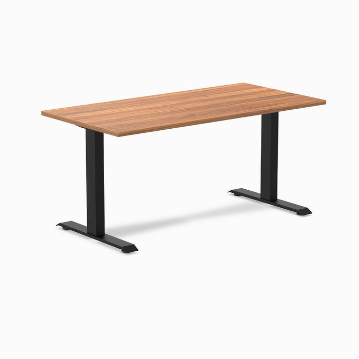 Desky Fixed Height Melamine Office Desk Matte Black Frame 150cm