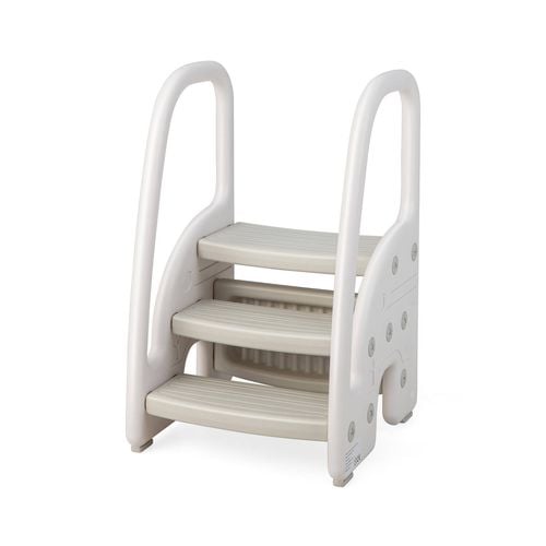 Costway 3 Step Stool kidren Learning Toilet Potty Training Helper Kid Standing Tower Kitchen Bathroom Grey Bunnings Australia