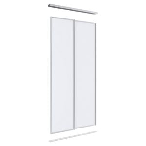 Lugna 2400 x 1200mm Clear Anodised Melamine Wardrobe Double Sliding Doors