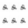 6PK Winex Stainless Steel Hip Flask Funnel Barware Accessory - Silver