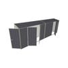 Build-a-Shed 0.8 x 6 x 2m Hinged Door Tunnel Shed with Double and Single Side Doors - Grey