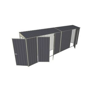 Build-a-Shed 0.8 x 6 x 2m Hinged Door Tunnel Shed with Double and Single Side Doors - Grey