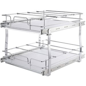 VEVOR 2-Tier Wire Pull Out Cabinet Under Sink Organizer Drawer Basket