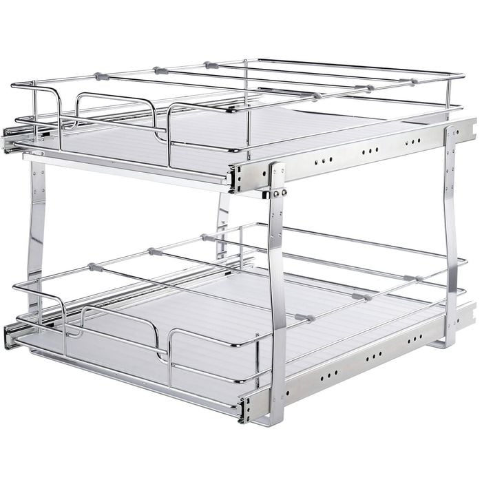 VEVOR 2-Tier Wire Pull Out Cabinet Under Sink Organizer Drawer Basket