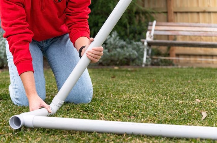 connecting pvc pipe together on lawn