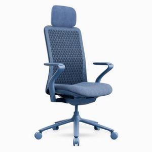 Desky Pro Ergonomic Mesh Chair - Deep Blue / Headrest