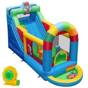 Costway ​inflatable Bounce House Clownland Bouncy Castle Bouncer W/blower