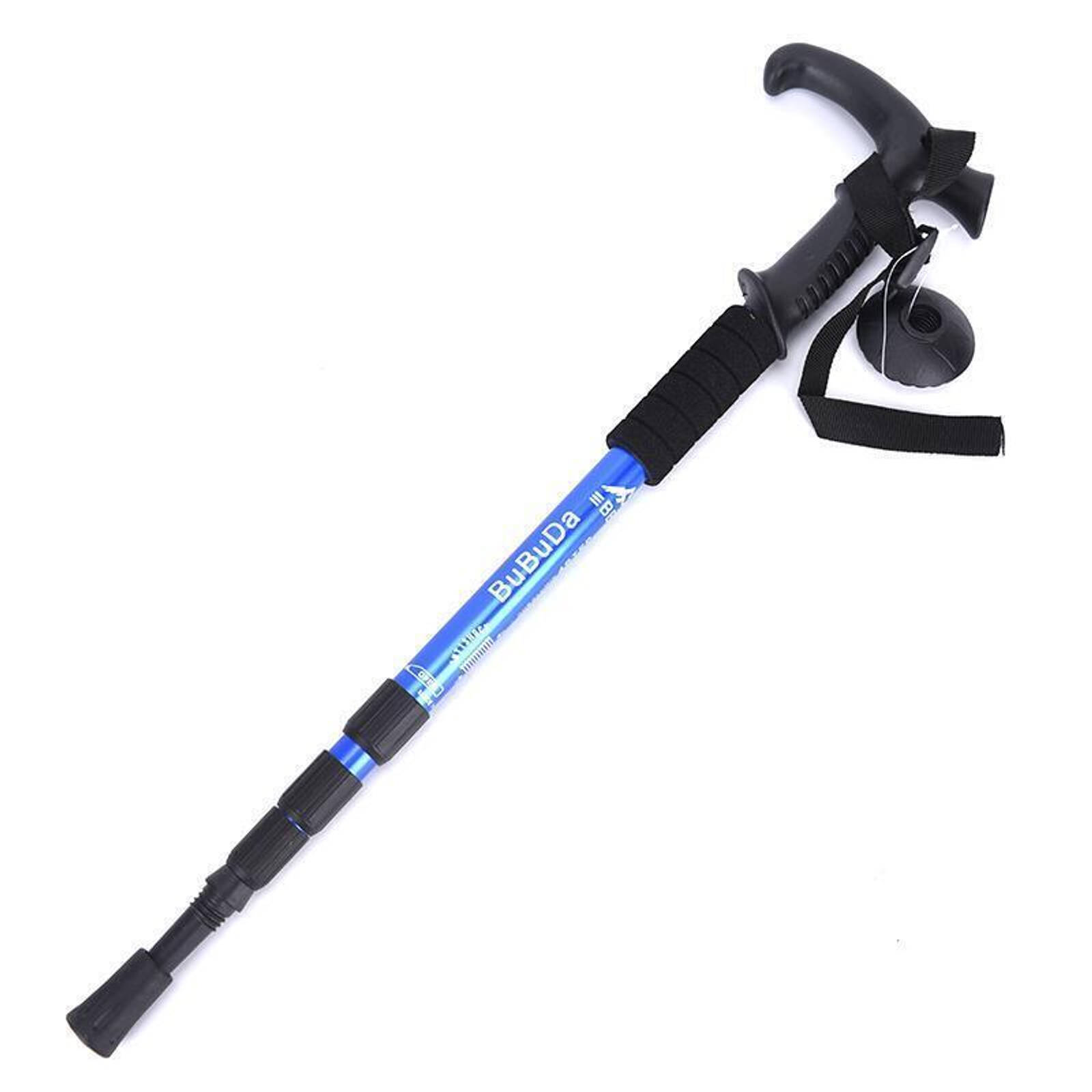 Folding Walking Stick Telescopic Adjustable Antishock Hiking Grip