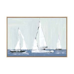Artey | Three Sails - Framed Canvas - Natural Frame - 80 x 120 cm